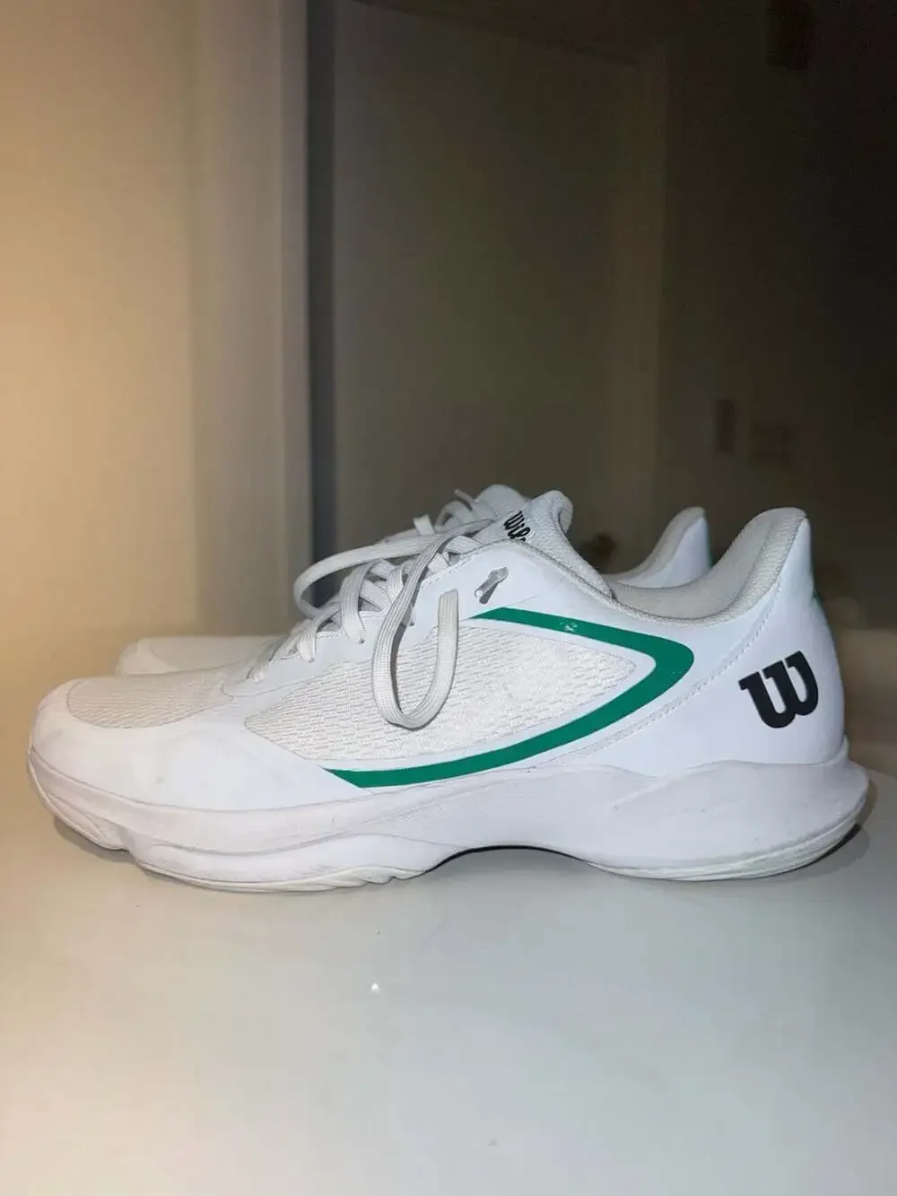 Wilson Hurakn Lite Tennis Shoes White/Green Size 12.5